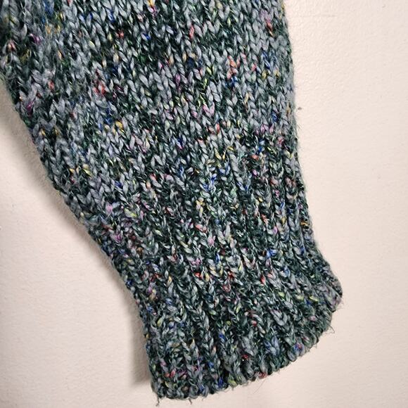 LOFT Women's Cardigan Sweater Long Sleeve Open Front Knit Large Green Multicolor - Picture 5 of 9